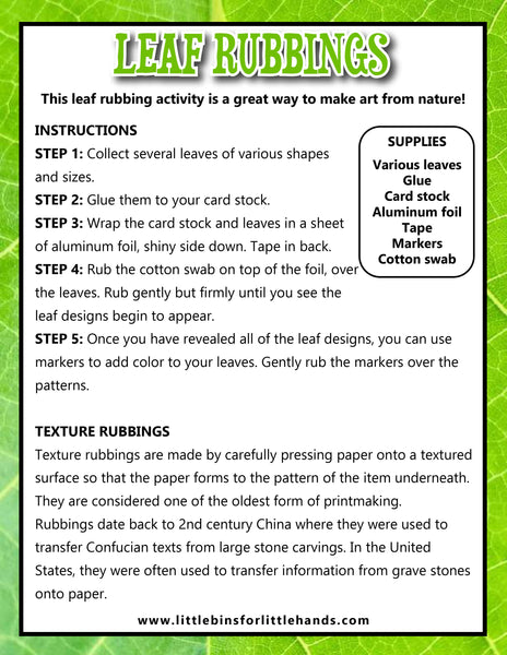 Plants, Leaves, and Seeds Project Pack