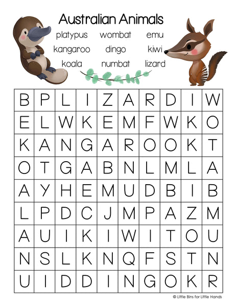 Australian Animal Activity Pack (100% Donation)