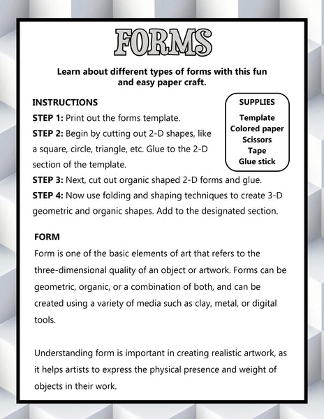 Art: 7 Elements of Art Activities Pack for Kids