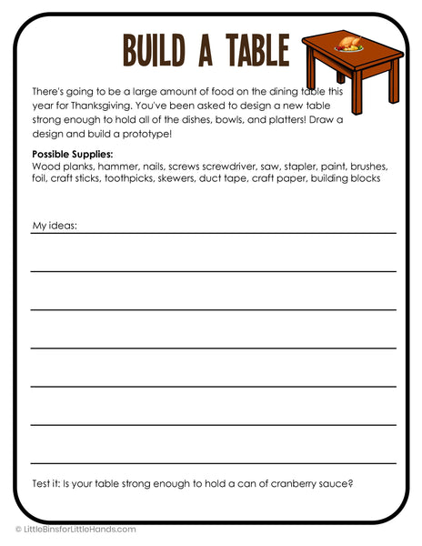 Fall Thanksgiving STEM Activity Pack