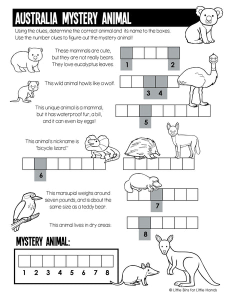 Australian Animal Activity Pack (100% Donation)