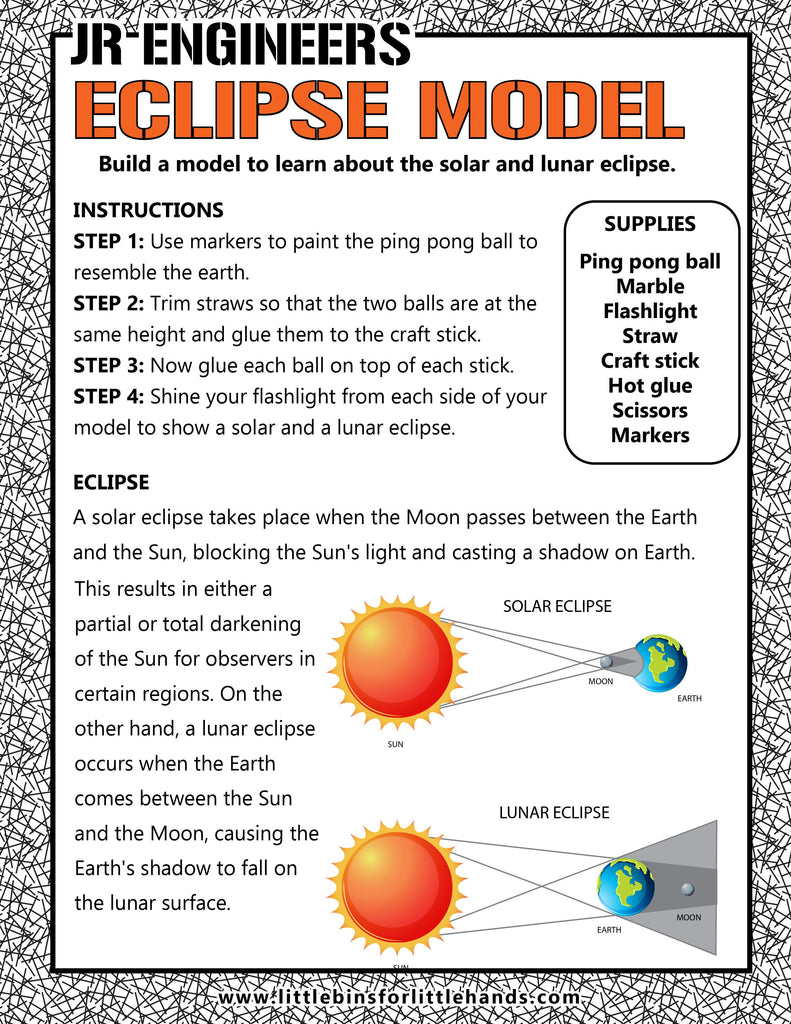 Planet Eclipse Project Solar Eclipse Project Pack – Little Bins for Little Hands