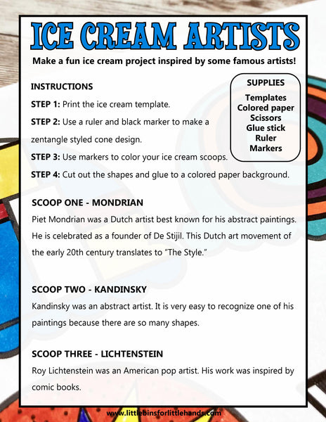 Ice Cream Theme Activity Pack
