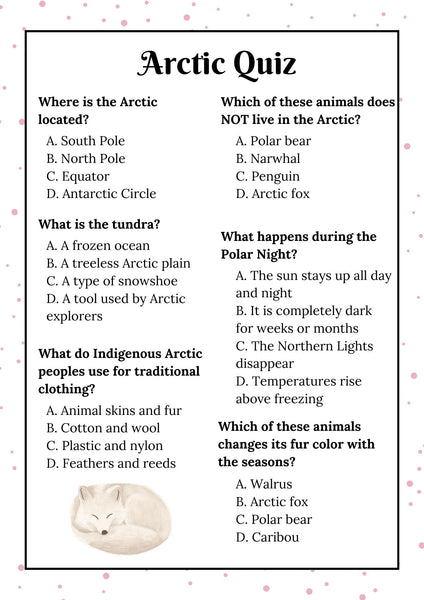 Winter Arctic Lesson Guide and Projects