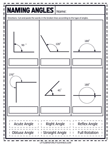 Math Angles Worksheets