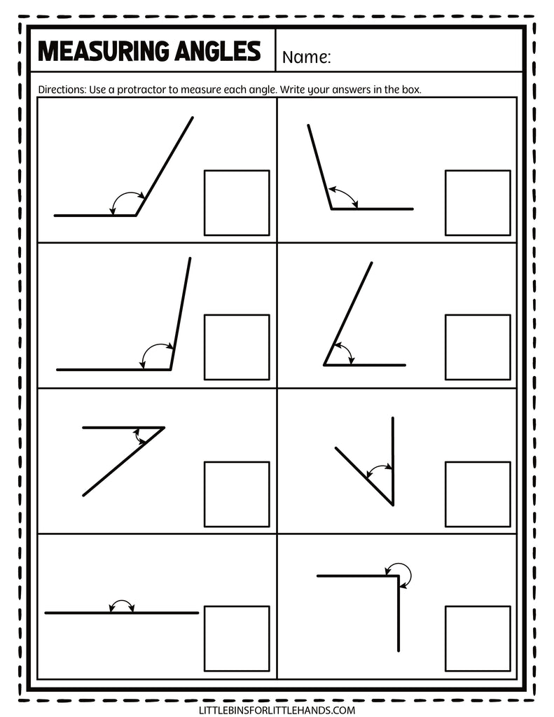 Fun Math Angles Math Angles Worksheets – Little Bins for Little Hands