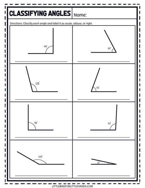 Math Angles Worksheets