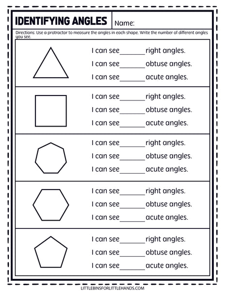 Math Angles Worksheets