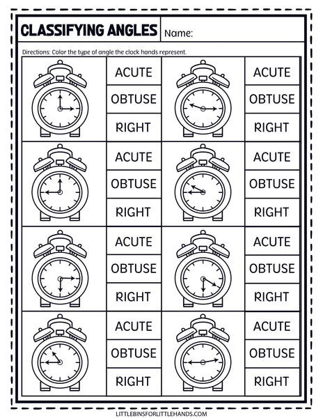 Math Angles Worksheets