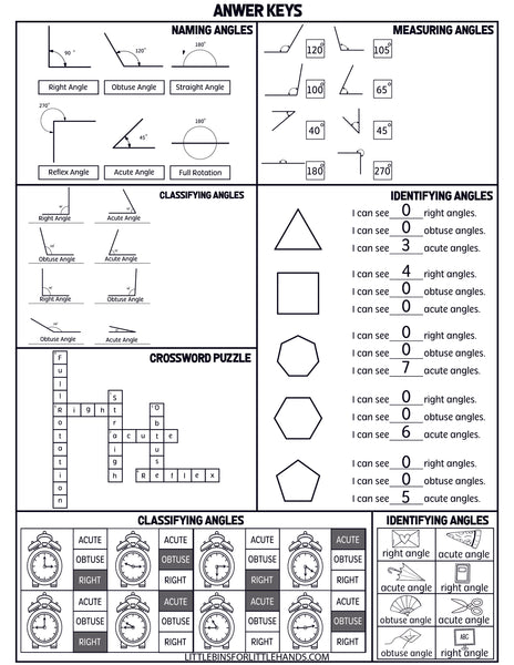 Math Angles Worksheets