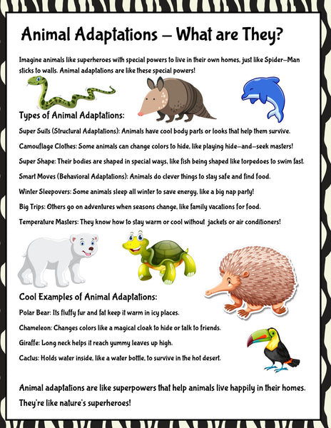 Animal Adaptations Activities for Kids