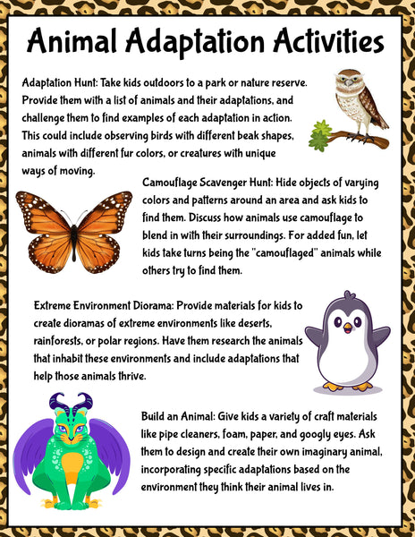 Animal Adaptations Activities for Kids