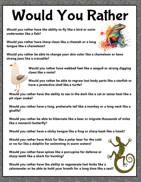 Animal Adaptations Activities for Kids