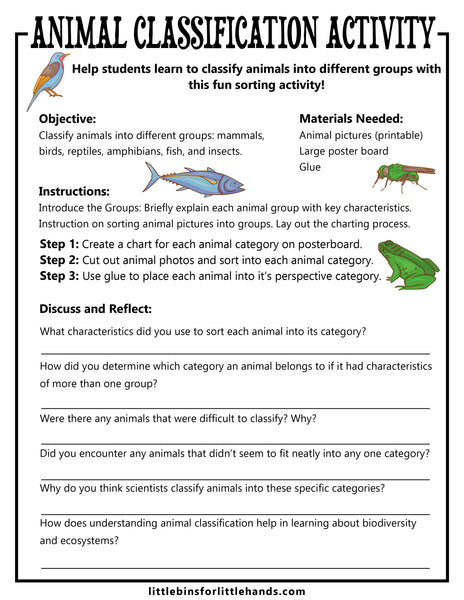 Animal Classification Activity Pack