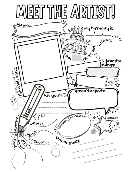 First Week of Art Activities: Back to School Art Pack for Elementary Art Printable