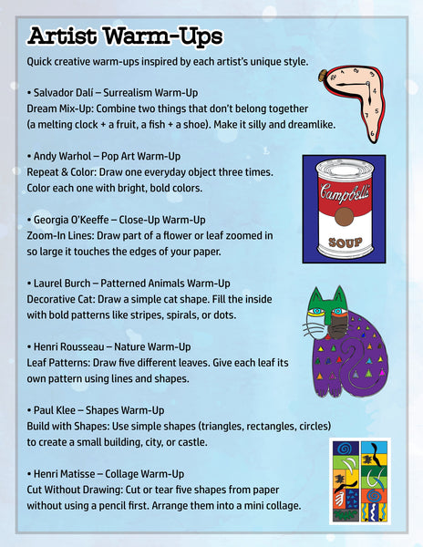 19 Famous Artists Print-and-Go Art Projects (K–4)