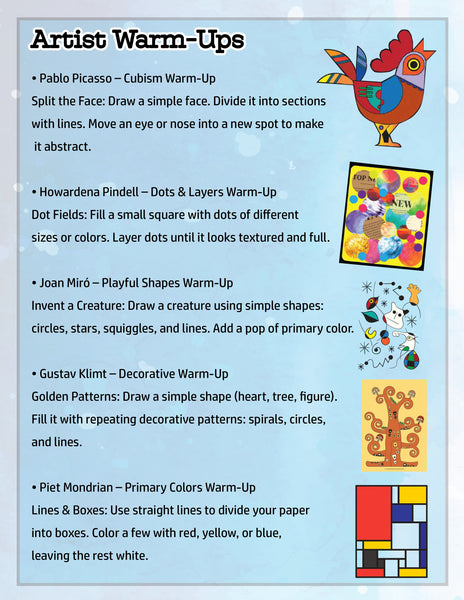 19 Famous Artists Print-and-Go Art Projects (K–4)