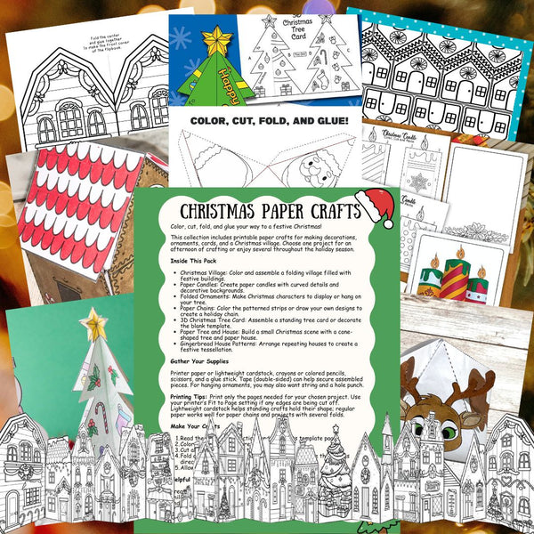 Christmas Paper Crafts Printable Pack