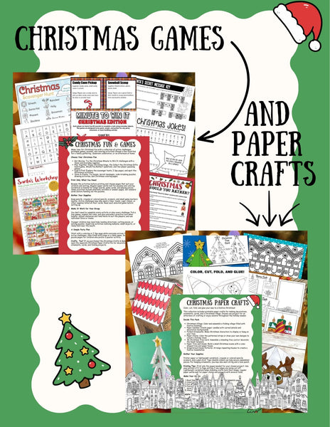 Christmas Crafts and Games Printable Bundle
