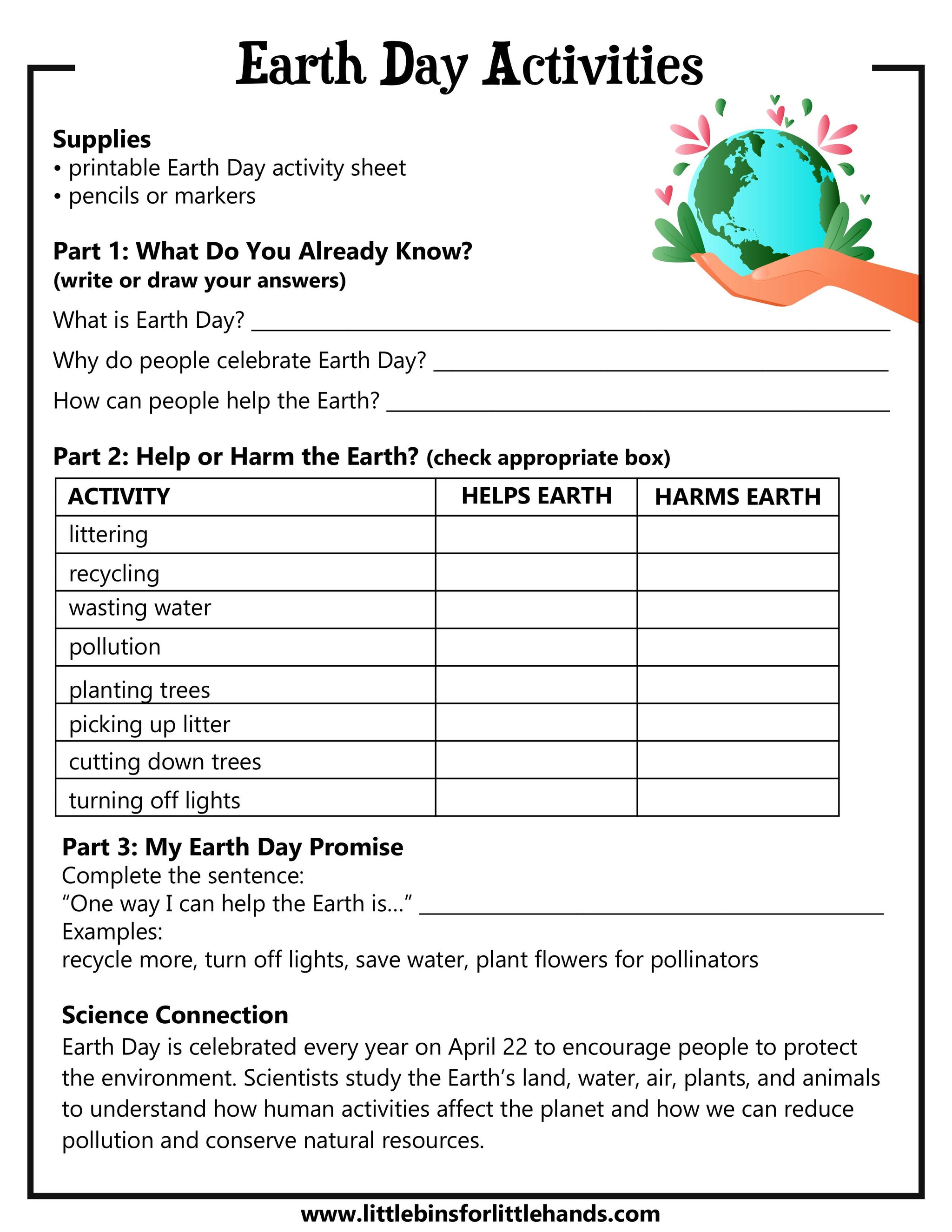 Environment Day Worksheets