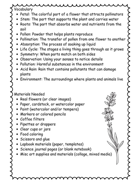 Flower STEAM Unit for Kids (K–4) | 7-Day Spring Science & Art Lesson Plan