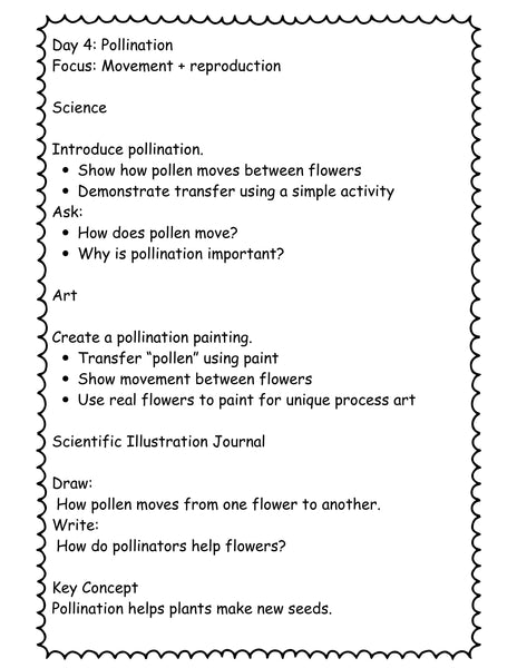 Flower STEAM Unit for Kids (K–4) | 7-Day Spring Science & Art Lesson Plan