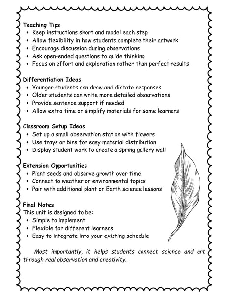 Flower STEAM Unit for Kids (K–4) | 7-Day Spring Science & Art Lesson Plan