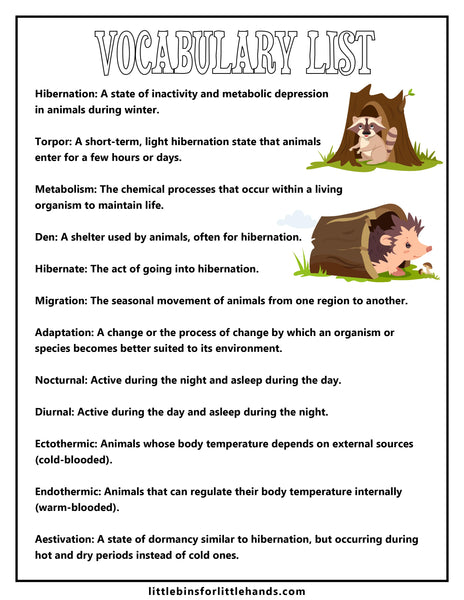 Animal Hibernation Project Pack