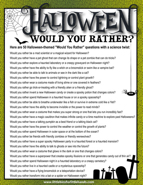 Halloween Minute to Win It Games Printable Pack | 22 Party Games for Kids