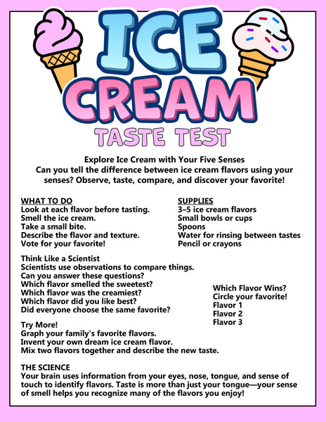 Ice Cream Theme Activity Pack