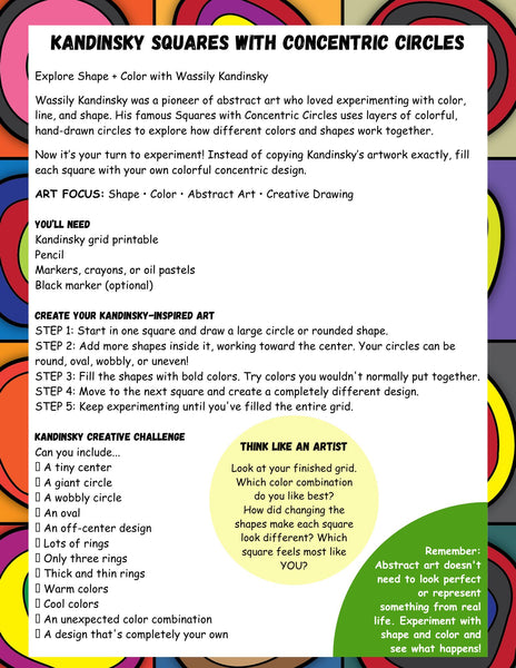 First Week of Art Activities: Back to School Art Pack for Elementary Art Printable