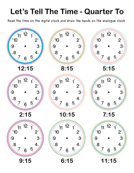 Math Telling Time Pack