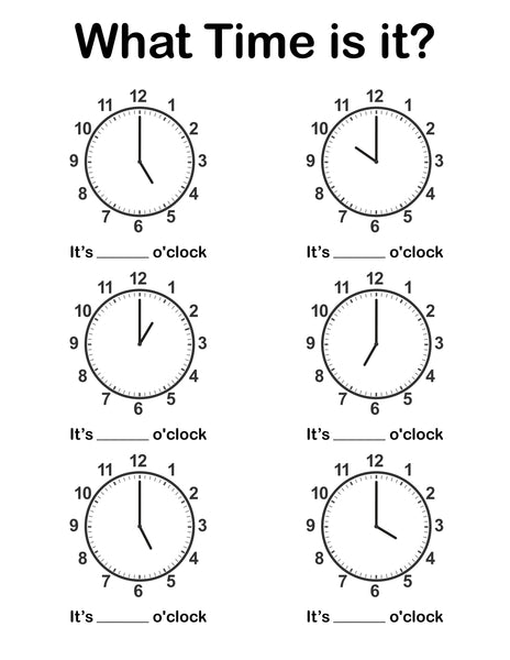 Math Telling Time Pack