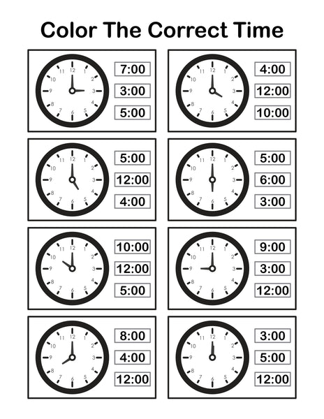 Math Telling Time Pack