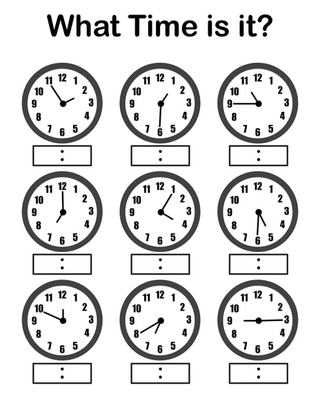 Math Telling Time Pack