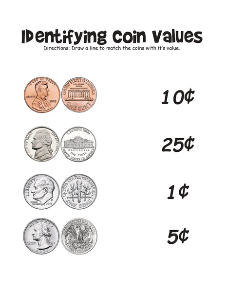 Math Counting Coins Activities Pack