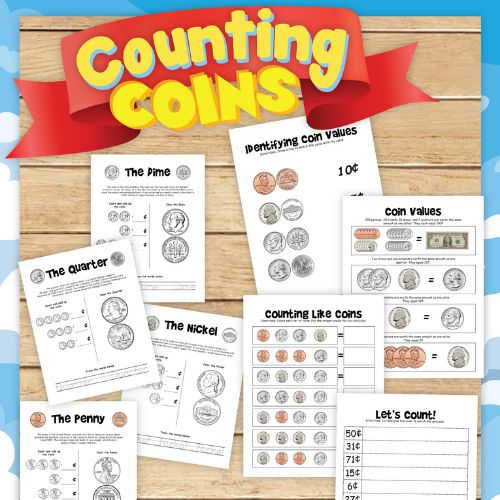 Math Counting Coins Activities Pack