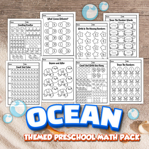 Math Ocean Preschool Pack