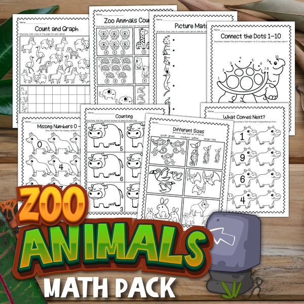 Zoo Animals Math Pack