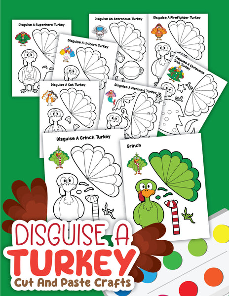 Disguise a Turkey Printable Craft | Cut and Paste Thanksgiving Activity for Kids