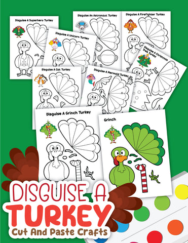 Disguise a Turkey Printable Craft | Cut and Paste Thanksgiving Activity for Kids