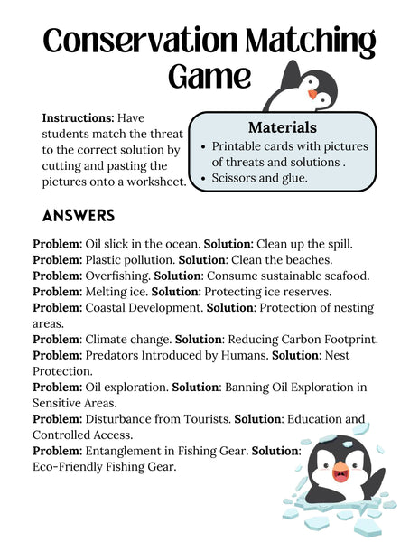 Penguin Study Unit Printable | Animal Science Activities for Kids