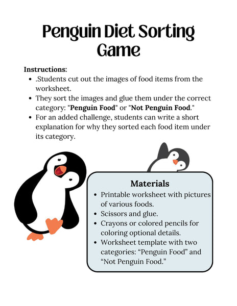 Penguin Study Unit Printable | Animal Science Activities for Kids