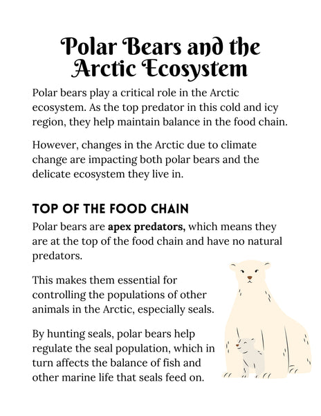 Polar Bear Activities Arctic Science Unit Study for Kids
