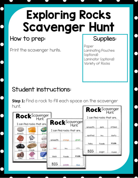 Preschool Rock Activities Pack