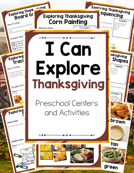 Preschool Thanksgiving Theme Pack
