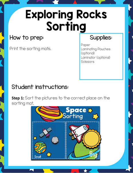 Preschool Space Theme Pack