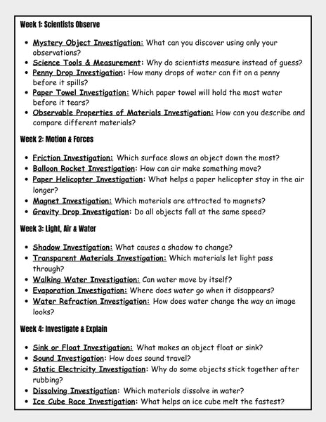 September Science Activities