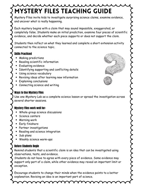 Science Detectives Mystery Files Printable | Grades 3–5