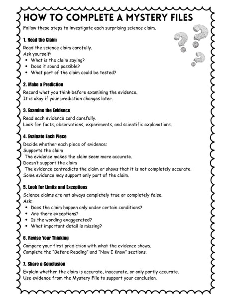 Science Detectives Mystery Files Printable | Grades 3–5